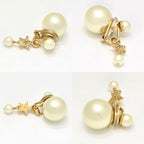 Dior Tribales Clip Earrings Star Clover Charm White Resin Pearl — view 8