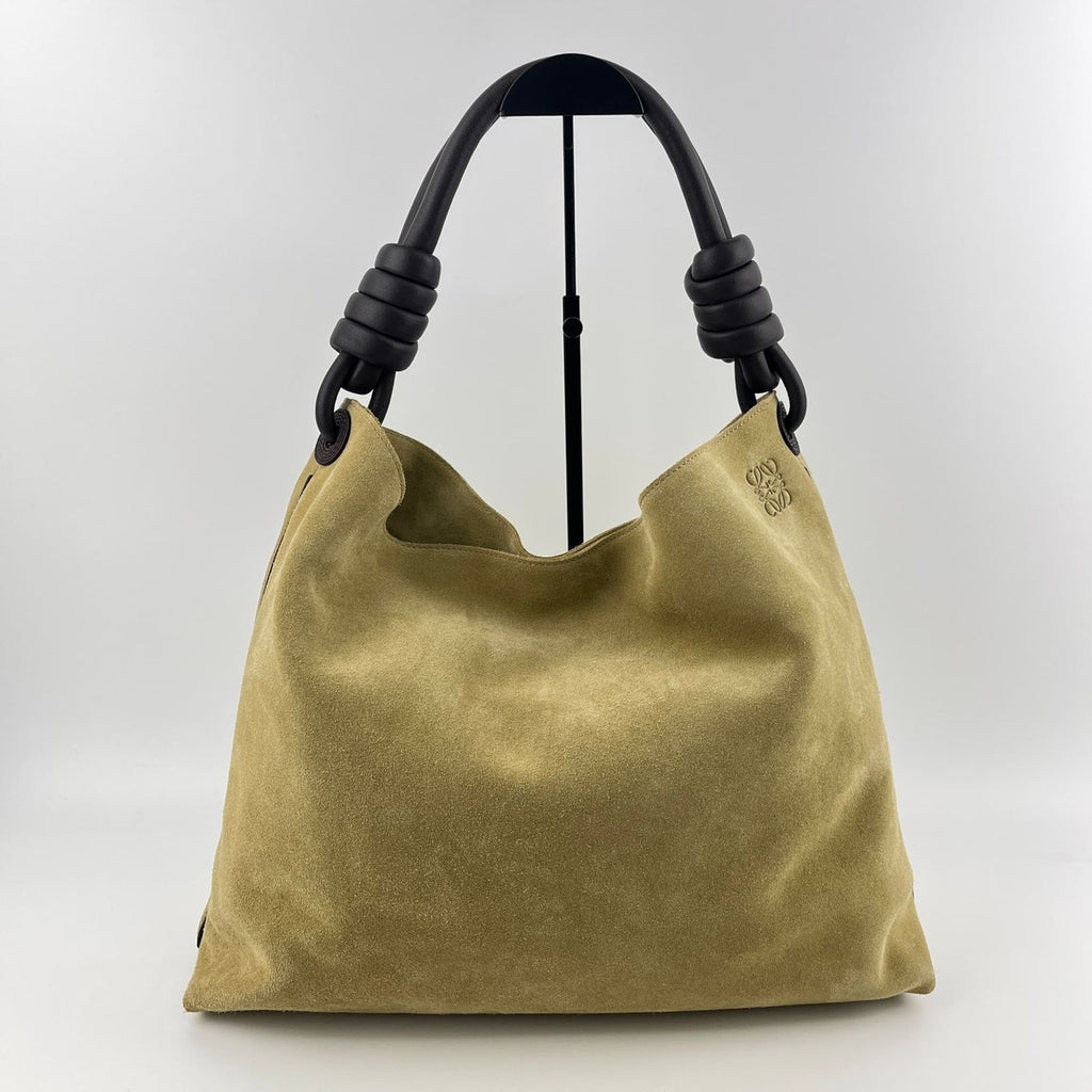 Loewe Anagram Flamenco Hobo Tote Beige Suede Vintage — view 3