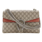 Gucci Duonisos Chain Shoulder GG Supreme Canvas And Suede Brown