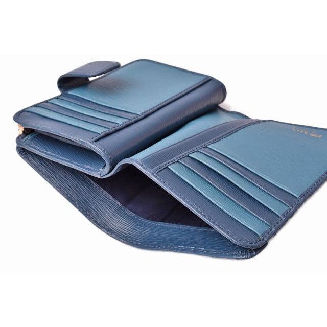 Prada Fold Over Wallet 1 Ml225 Vitello MOVE Blue — view 4