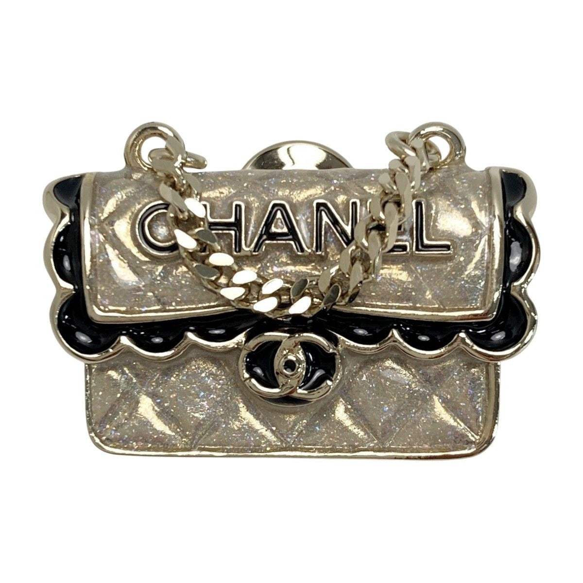 Chanel Quilted Bag Motif Pin Brooch C24 B Gold GP