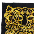 Hermes Scarf Silk Carre 90 Lemors a la Conetable Elegance Gold Black — view 2