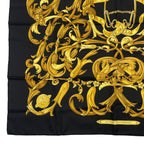Hermes Scarf Silk Carre 90 Lemors a la Conetable Elegance Gold Black — view 4