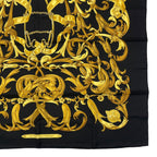 Hermes Scarf Silk Carre 90 Lemors a la Conetable Elegance Gold Black — view 5