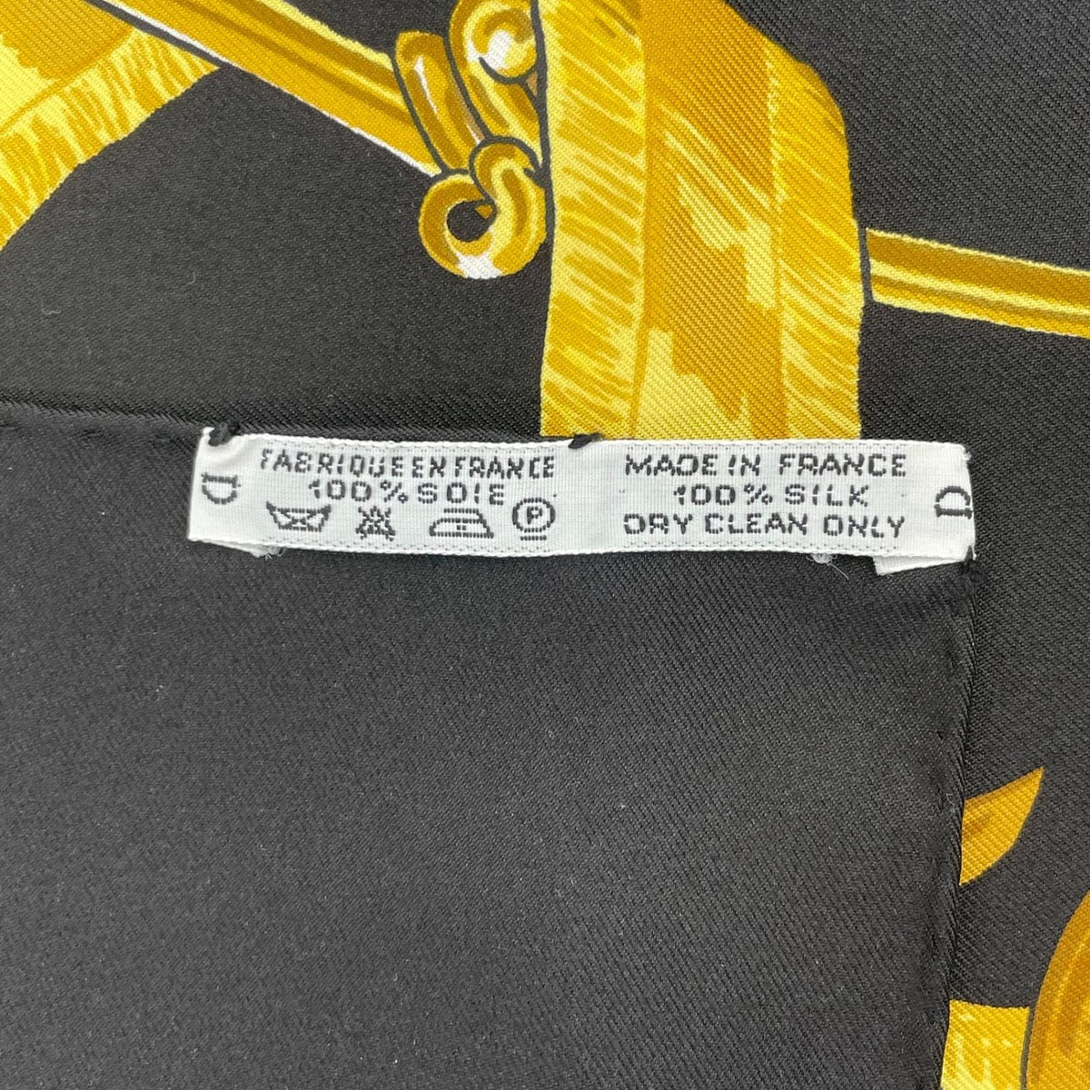 Hermes Scarf Silk Carre 90 Lemors a la Conetable Elegance Gold Black — view 8