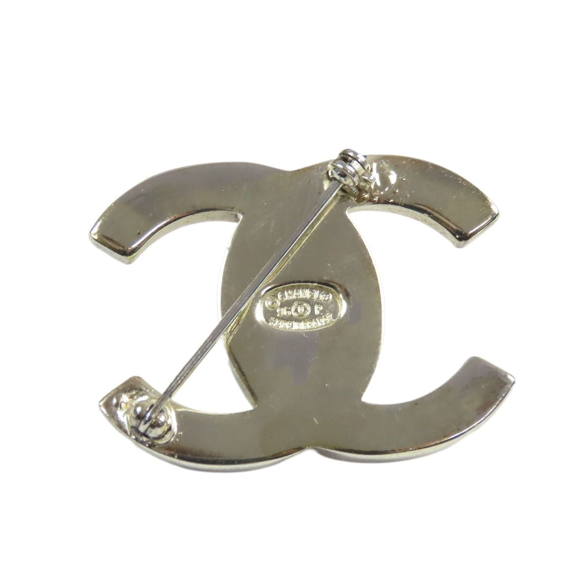 Chanel Brooch Silver Metal Turnlock — view 2