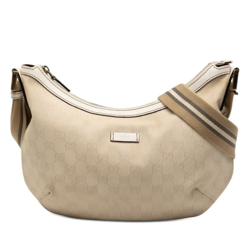 Gucci GG Canvas Crossbody Shoulder Bag White Beige