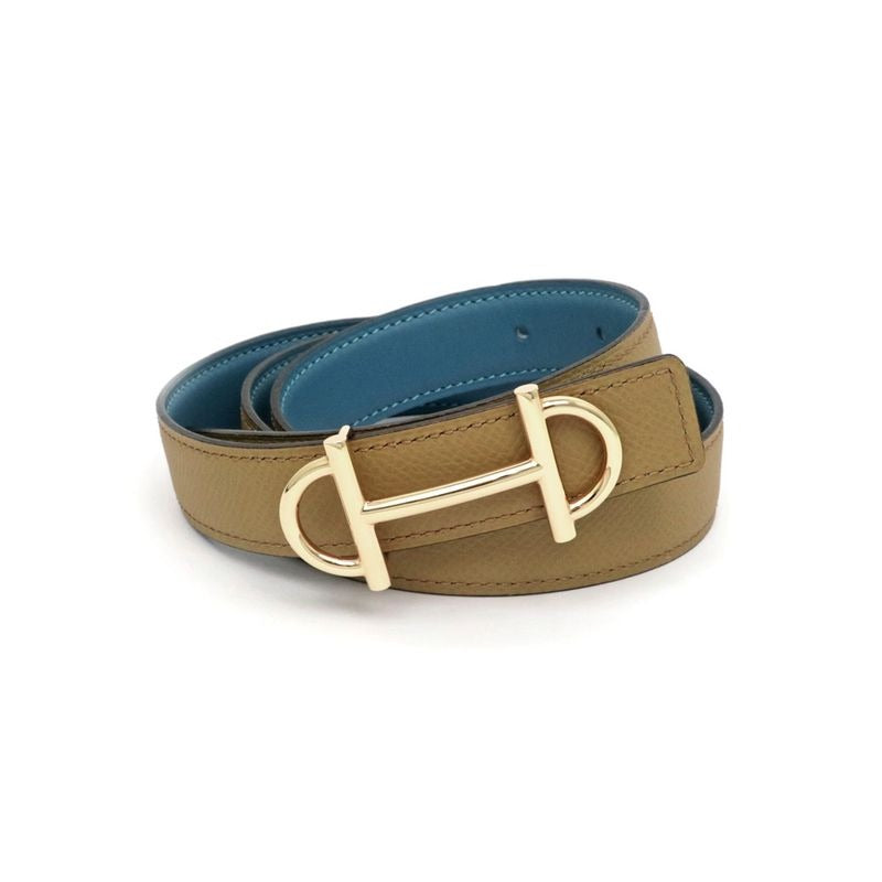 Hermes Belt Gamma New Blue Jean Biscuit Rose Gold Hardware 85 cm — view 2