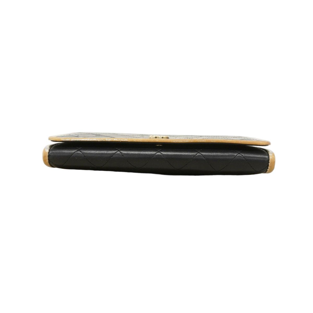 Chanel Wallet Quilted Lambskin Black Gold — view 2