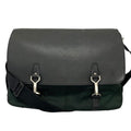 Louis Vuitton Delsu Taiga Leather Canvas Khaki Green Shoulder Bag Silver