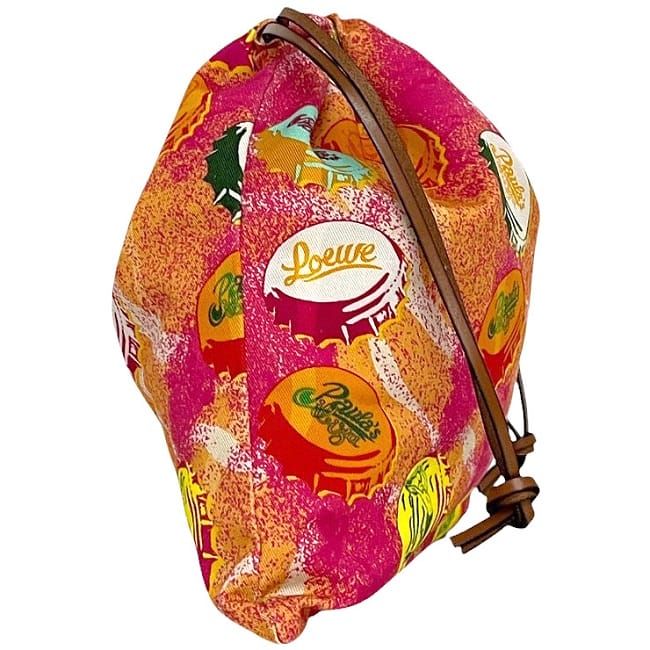 Loewe Drawstring Pouch Ring Orange Pink Paurazibiza — view 2