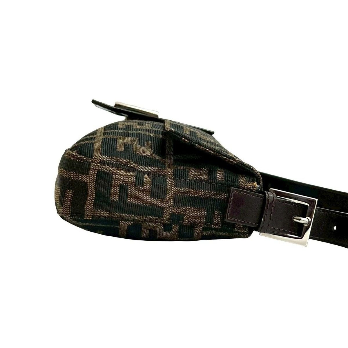 Fendi Mamma Bucket Zucca FF Pattern Canvas Leather Shoulder Bag Brown — view 6