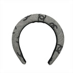 Chanel CC Logo Denim Headband Hair Gray All Over Pattern