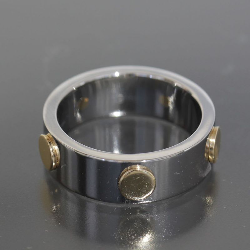 Gucci Inox Ring No 18 750 Gold Steel E0863 — view 4