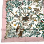 Hermes Carre 90 Scarf AU Coeur Des Bois in the Forest 100% Silk Pink Box — view 5