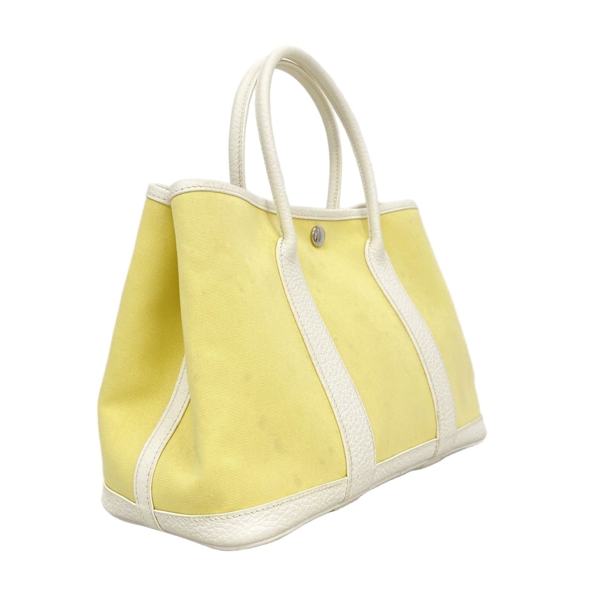Hermes Tote Garden Party TPM Toile Officier Yellow Silver — view 2