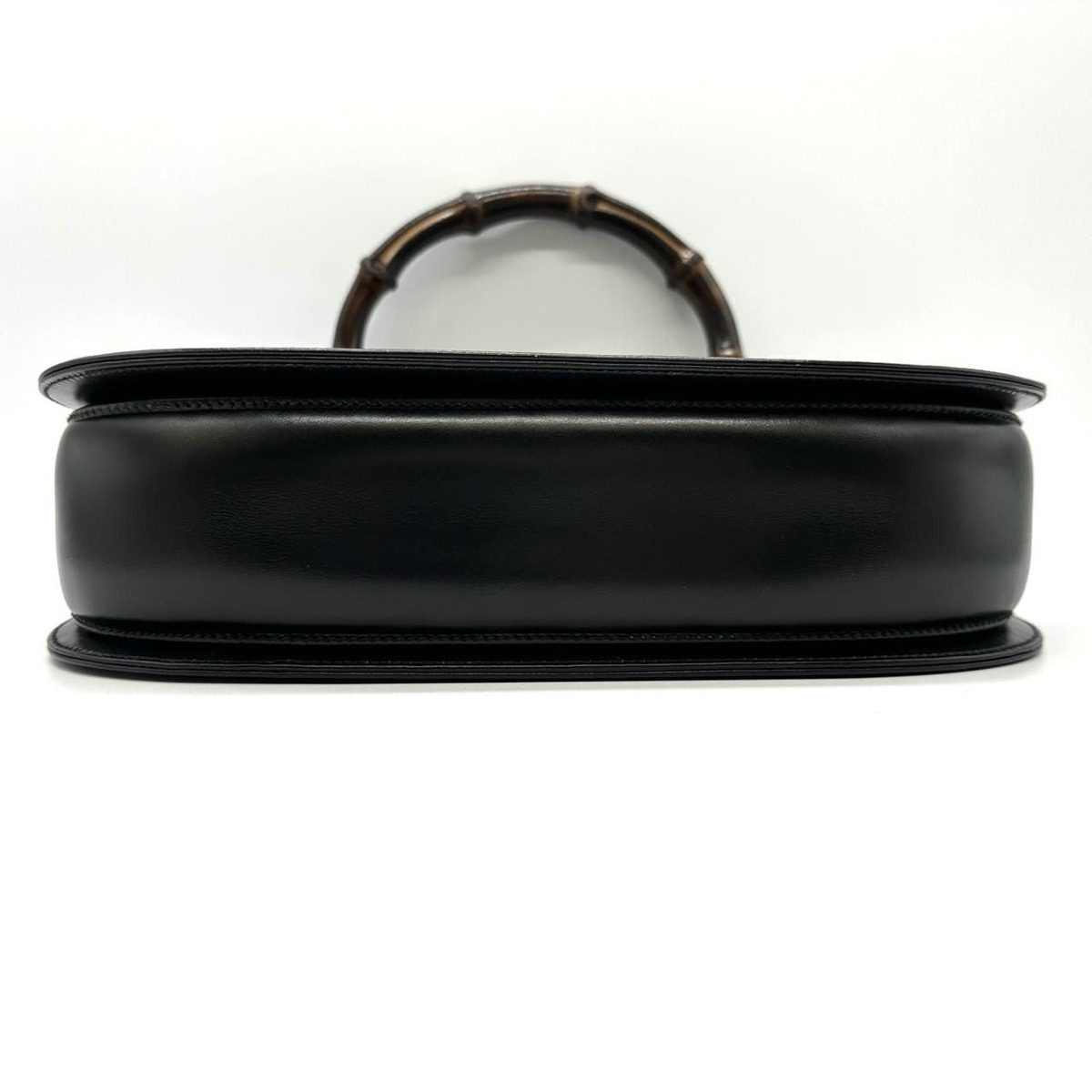 Gucci 000 46 Bamboo Handbag Leather Black Vintage — view 3