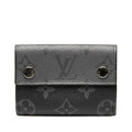 Louis Vuitton Monogram Eclipse Discovery Trifold Compact Wallet Black