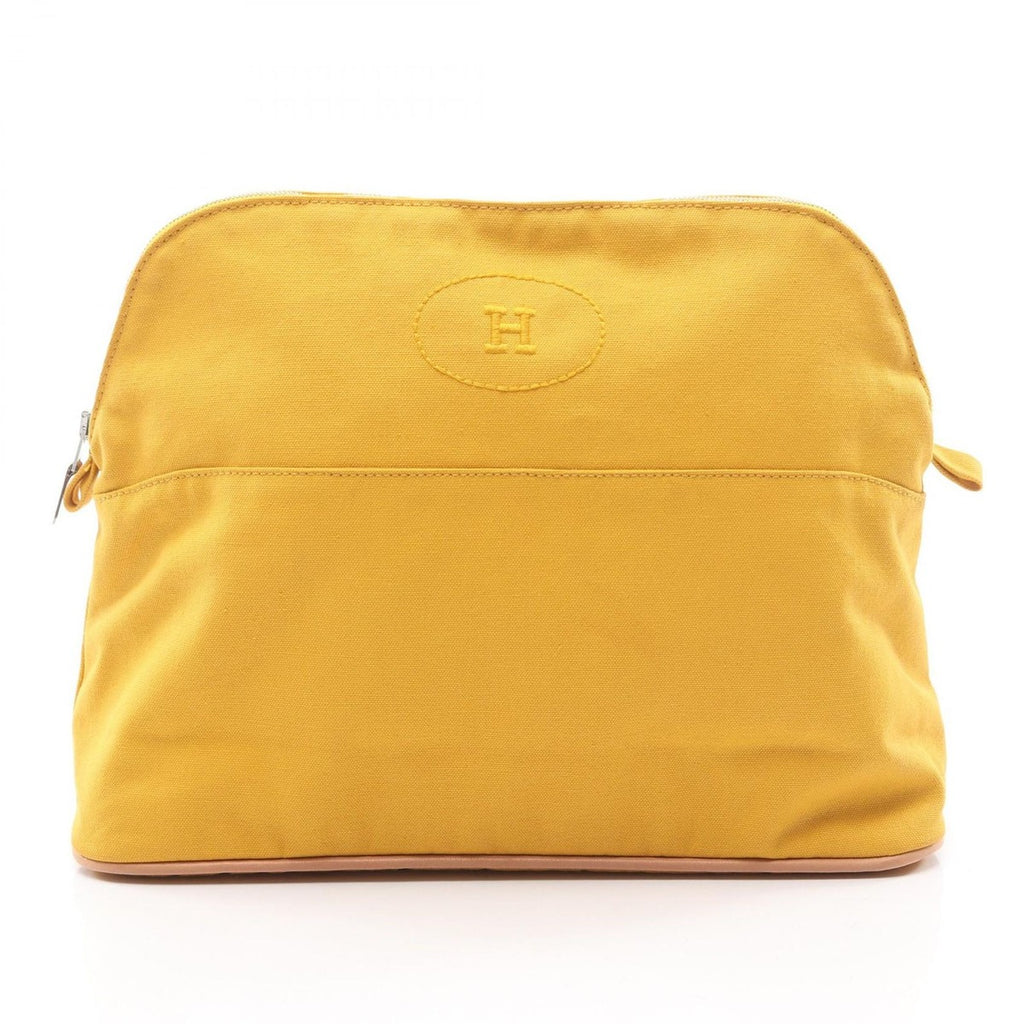 Hermes Pouch Bolide 30 Yellow Canvas GM
