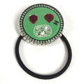Chanel Hair Tie Heart CC Logo Plastic Black