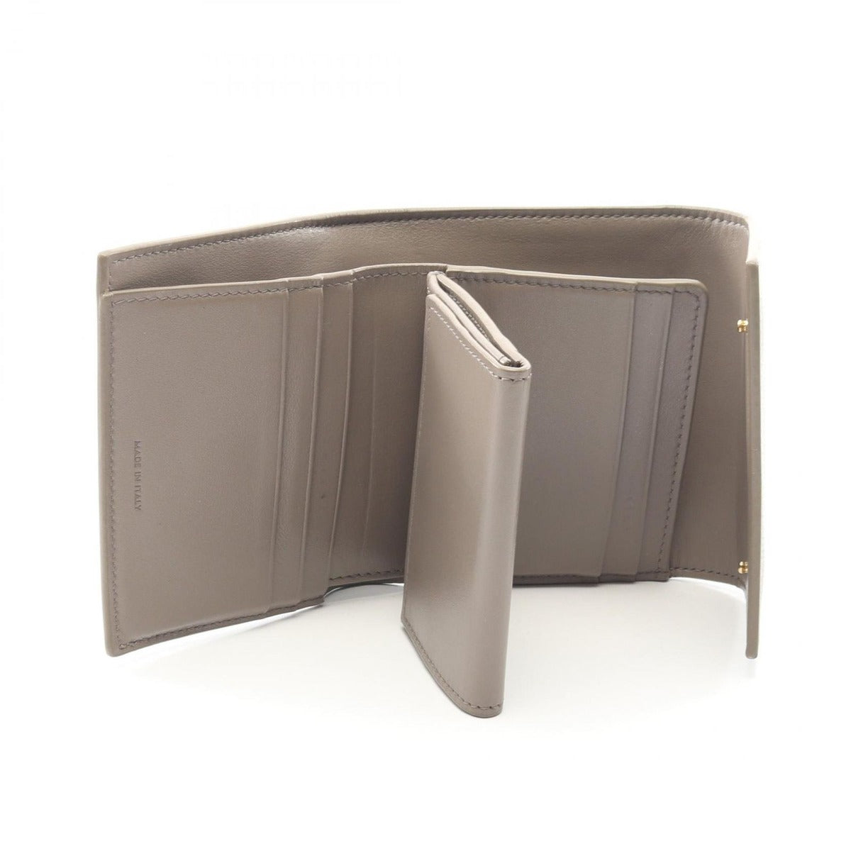 Celine Trifold Wallet Small Gray Beige Leather — view 3