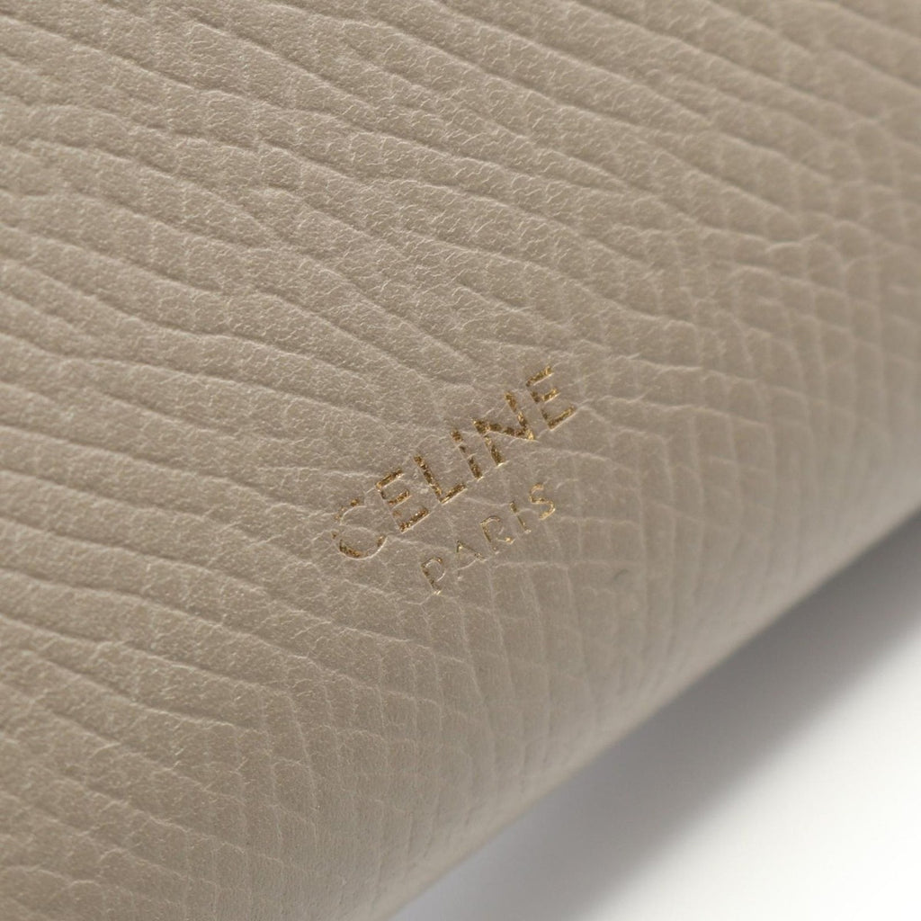 Celine Trifold Wallet Small Gray Beige Leather — view 4