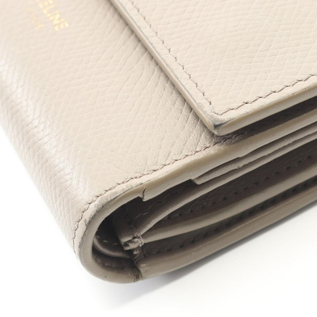 Celine Trifold Wallet Small Gray Beige Leather — view 8