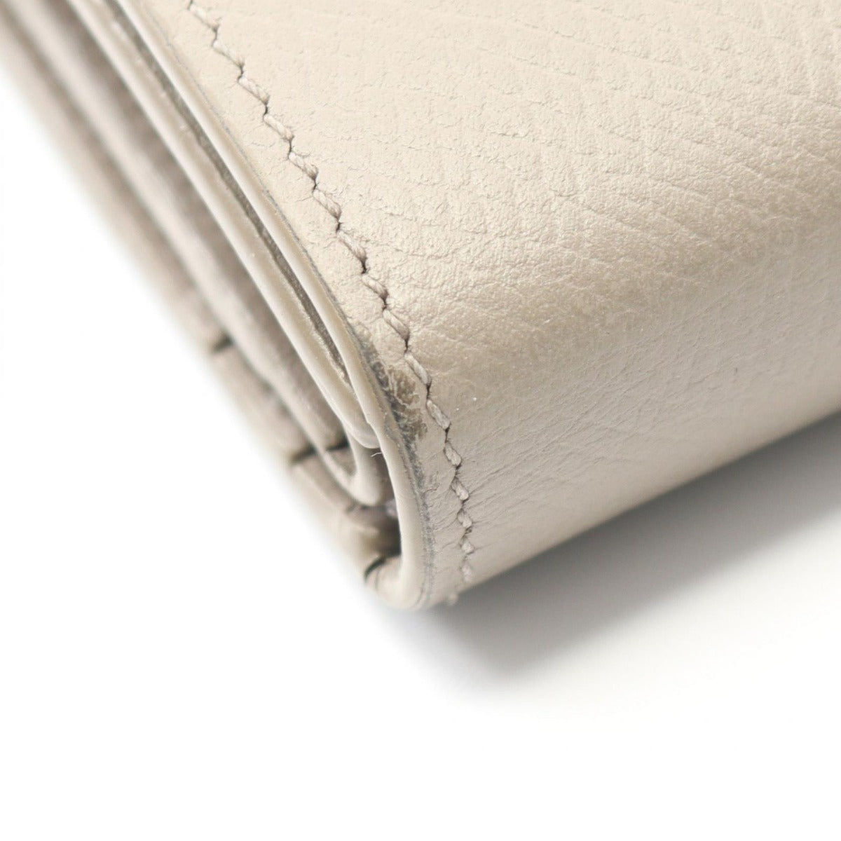 Celine Trifold Wallet Small Gray Beige Leather — view 9