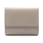 Celine Trifold Wallet Small Gray Beige Leather