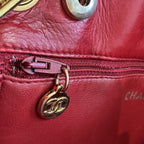 Chanel Quilted Red Lambskin Chain Shoulder — view 8