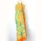 Hermes Pareo Sun Motif 100% Cotton Orange Large Shawl — view 2