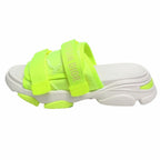 Dior D Wonder Slide Sandals Logo Belt Platform Shoes 38 Yellow