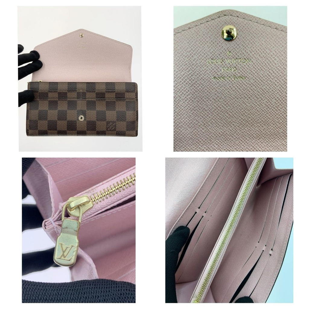 Louis Vuitton Damier Portefeuille Sarah Bifold Wallet Brown Delivery — view 5