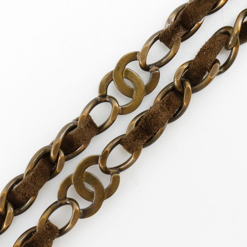Chanel Chain Belt Vintage Finish Coco Mark Gold Plated And Suede — view 8