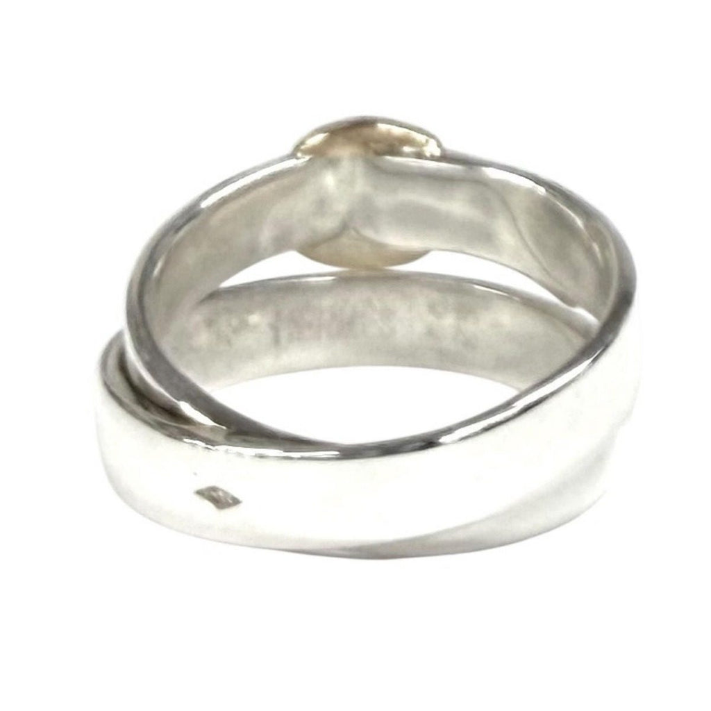 Hermes Vintage 925 750 Double True Ring Combination Silver Gold 50 Weight — view 3