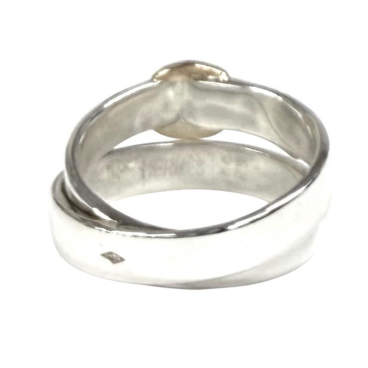 Hermes Vintage 925 750 Double True Ring Combination Silver Gold 50 Weight — view 3