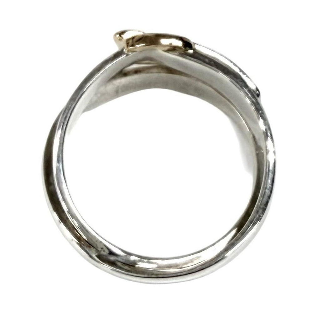 Hermes Vintage 925 750 Double True Ring Combination Silver Gold 50 Weight — view 4