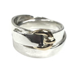 Hermes Vintage 925 750 Double True Ring Combination Silver Gold 50 Weight — view 9
