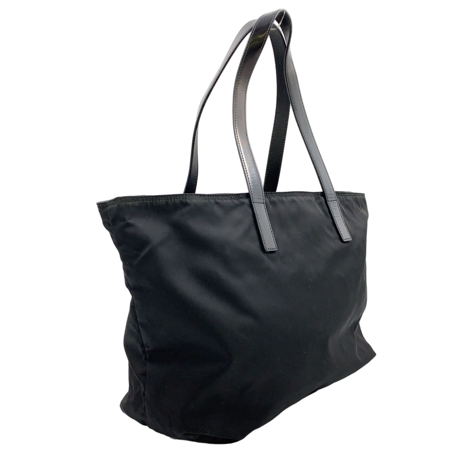 Prada Leather Nylon Black Tote Silver — view 2