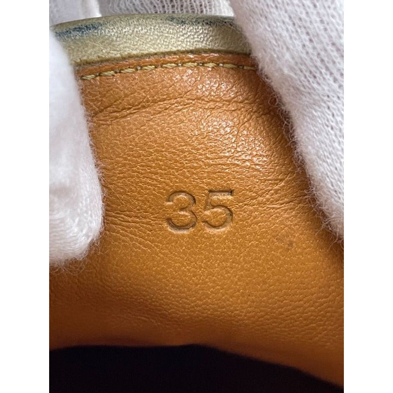 Hermes Leather Sneakers 35 White and Beige — view 2