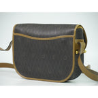 Dior Christian Honeycomb Pattern Shoulder Bag Pochette Black Brown — view 2