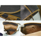 Dior Christian Honeycomb Pattern Shoulder Bag Pochette Black Brown — view 8