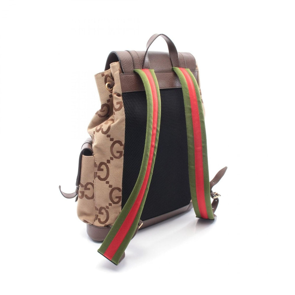 Gucci Backpack Jumbo GG Beige Brown Canvas Leather — view 2