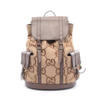 Gucci Backpack Jumbo GG Beige Brown Canvas Leather