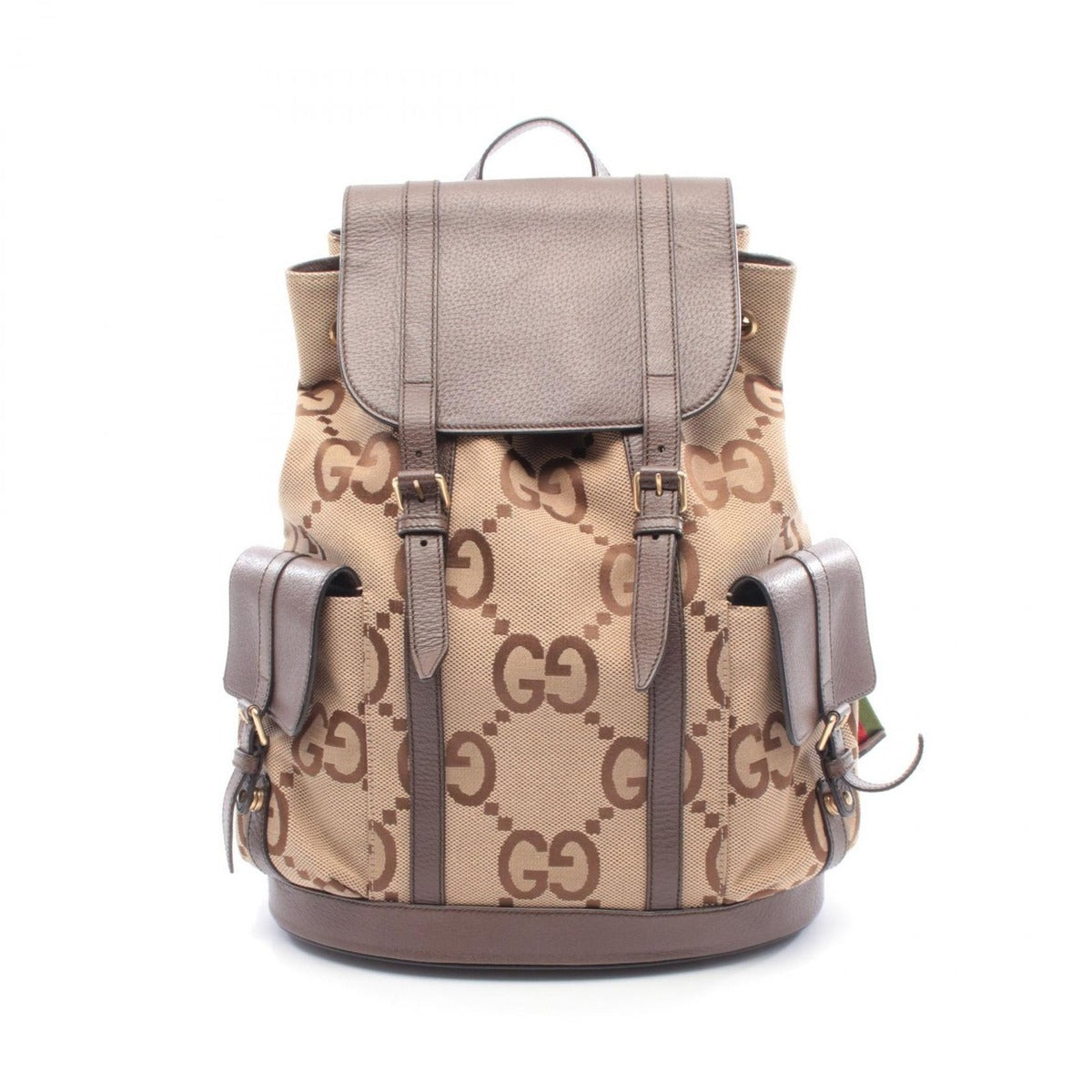 Gucci Backpack Jumbo GG Beige Brown Canvas Leather