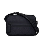 Gucci Shoulder Bag Black GG Crossbody Rubber Effect