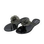 Chanel Sandals Black Camellia