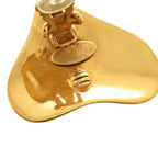 Chanel Vintage Coco Mark Heart Metal Gold Earrings 0179 — view 8