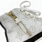 Louis Vuitton Stellar Line Monogram Sneakers Shoes Leather White Brown Logo — view 9