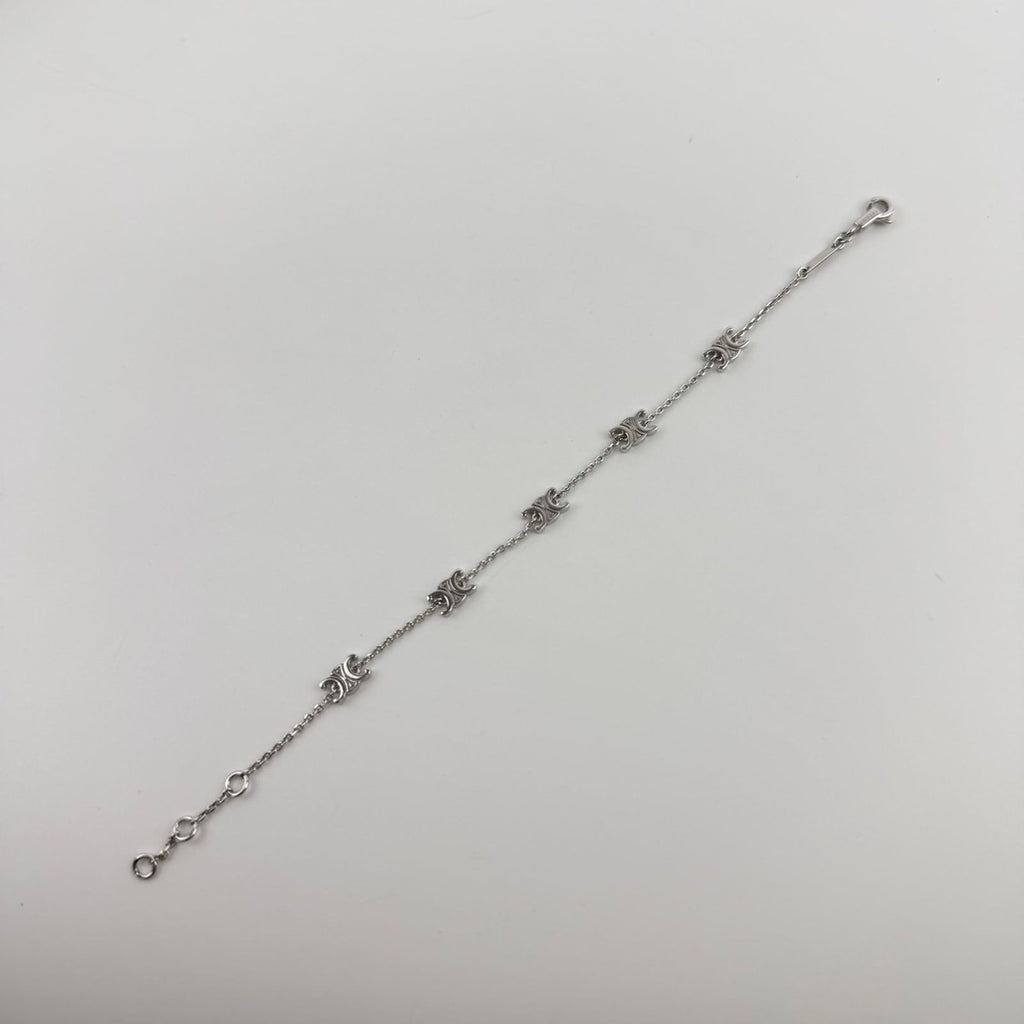 Celine Logo Triomphe Bracelet Silver Vintage — view 2